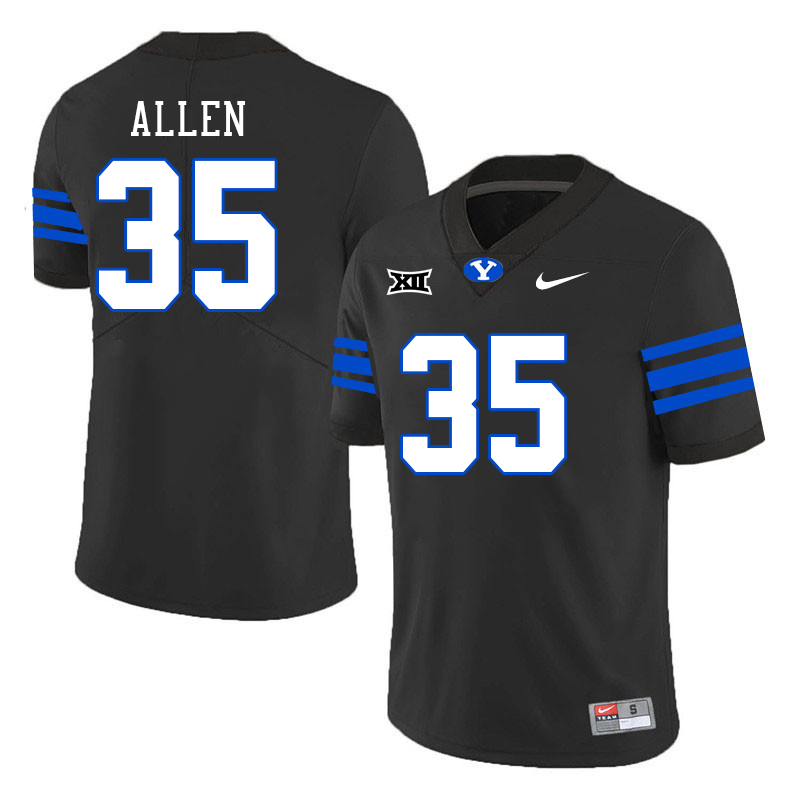 BYU Cougars #35 Zion Allen Big 12 Conference College Football Jerseys Stitched Sale-Black